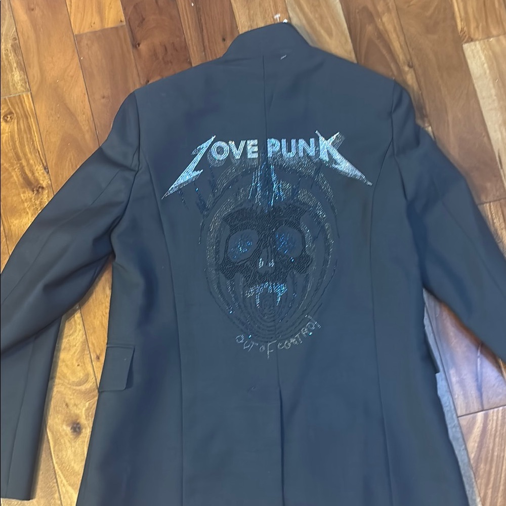 Zadig & Voltaire Charcoal blazer Love Punk logo